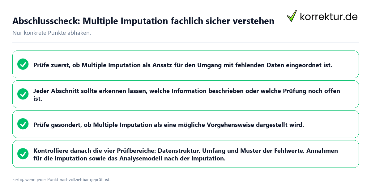Konkreter Abschlusscheck zu Multiple Imputation fachlich sicher verstehen