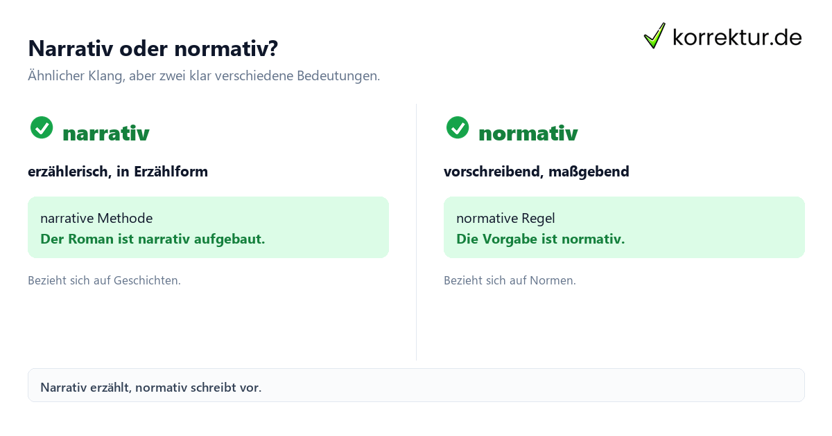 narrativ Bedeutung: Unterschied zwischen narrativ und normativ