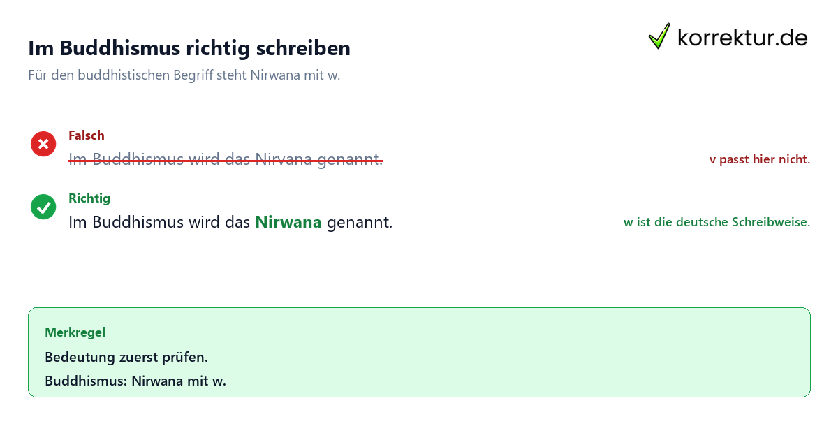 Im Buddhismus richtig schreiben Nirwana oder Nirvana: Richtige Schreibweise im Buddhismus