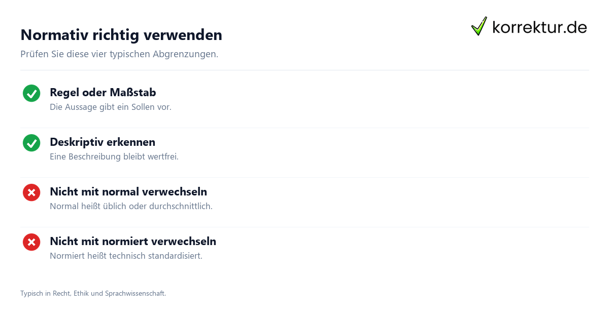 normativ Bedeutung, Verwechslungen richtig erkennen
