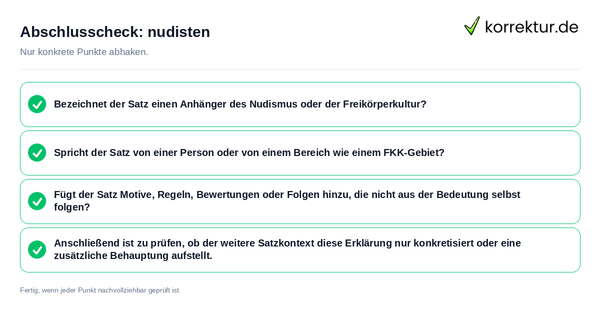 Abschlusscheck: nudisten Konkreter Abschlusscheck zu nudisten