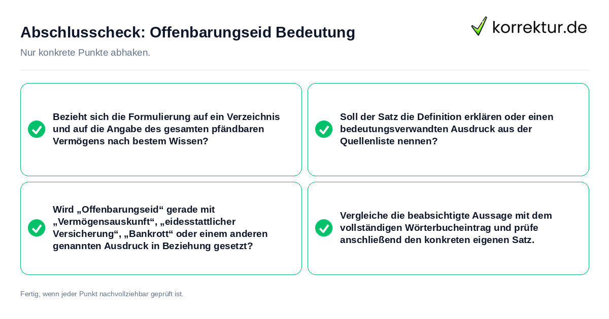 Konkreter Abschlusscheck zu Offenbarungseid Bedeutung