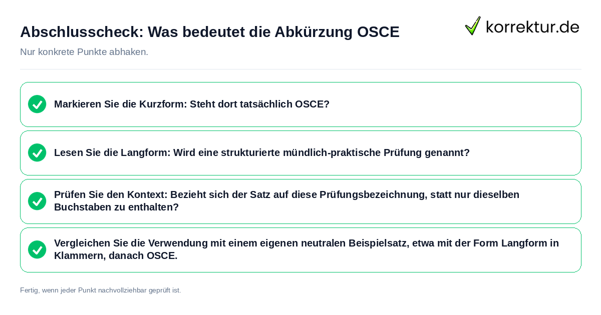 Konkreter Abschlusscheck zu Was bedeutet die Abkürzung OSCE