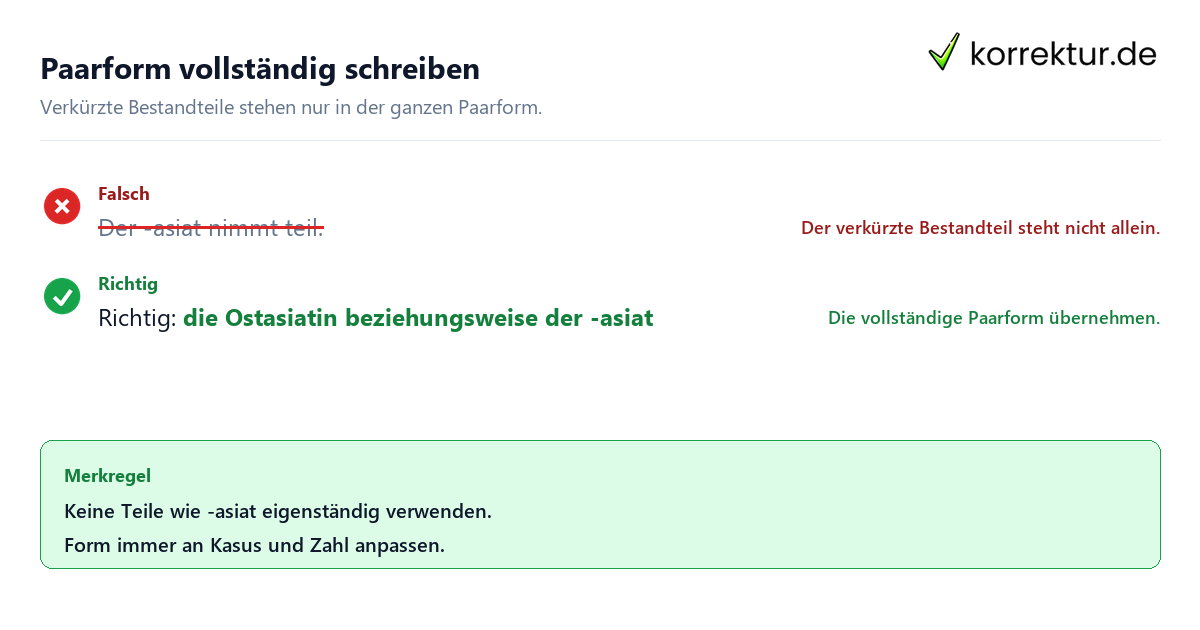 Ostasiat richtig gendern: Formen sicher verwenden, Paarform korrekt nutzen
