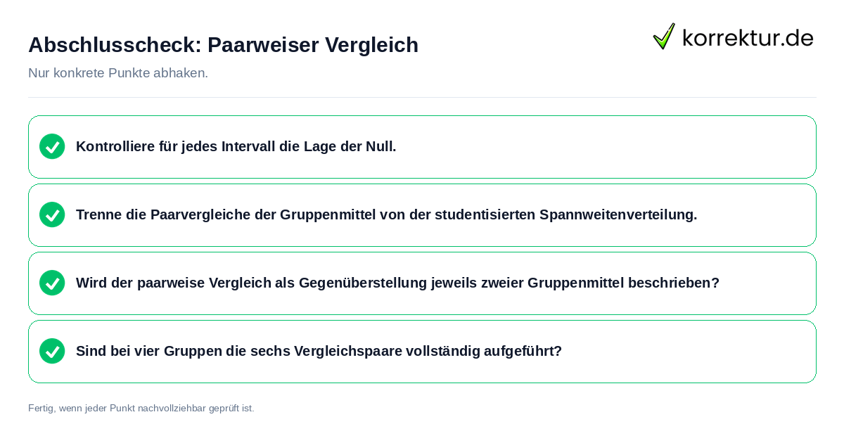 Abschlusscheck: Paarweiser Vergleich Konkreter Abschlusscheck zu Paarweiser Vergleich