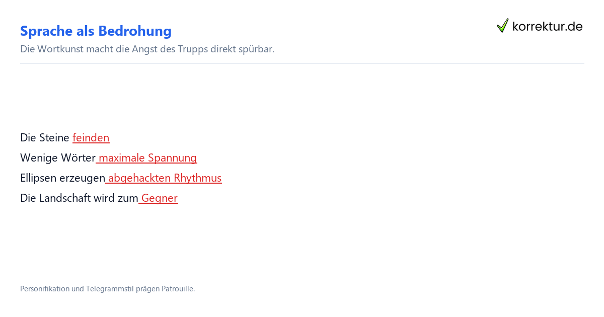 Sprache als Bedrohung Patrouille von August Stramm: Sprache und Stilmittel