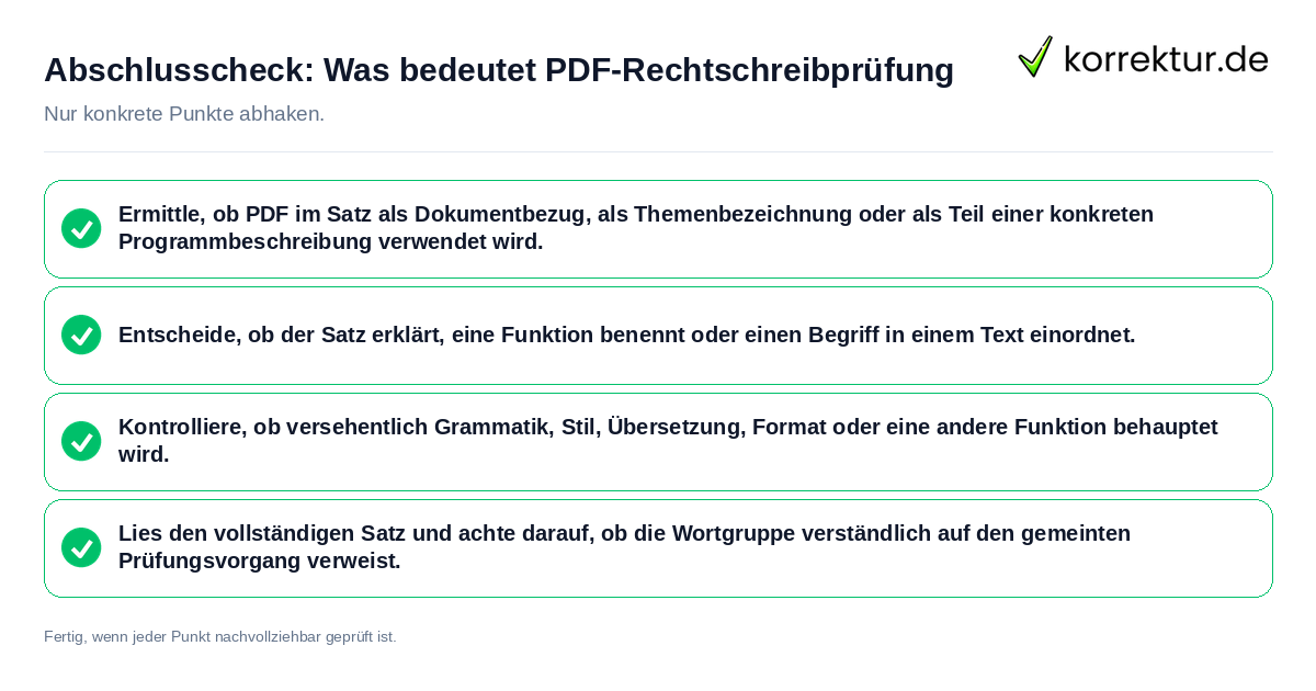 Abschlusscheck: Was bedeutet PDF-Rechtschreibprüfung Konkreter Abschlusscheck zu Was bedeutet PDF-Rechtschreibprüfung