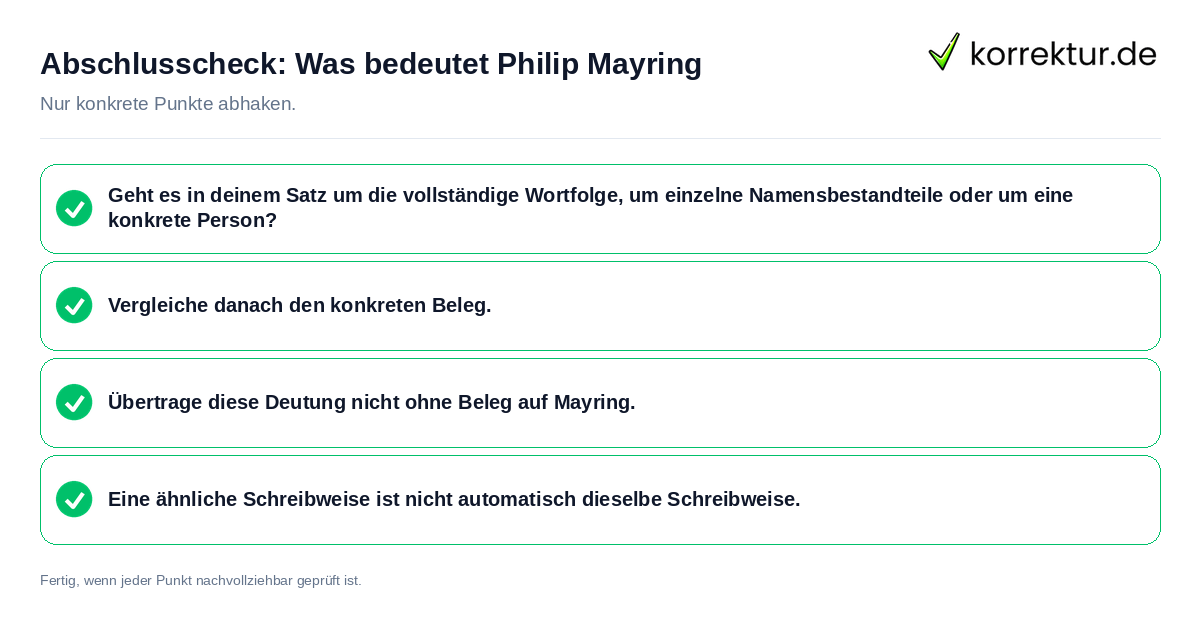Konkreter Abschlusscheck zu Was bedeutet Philip Mayring