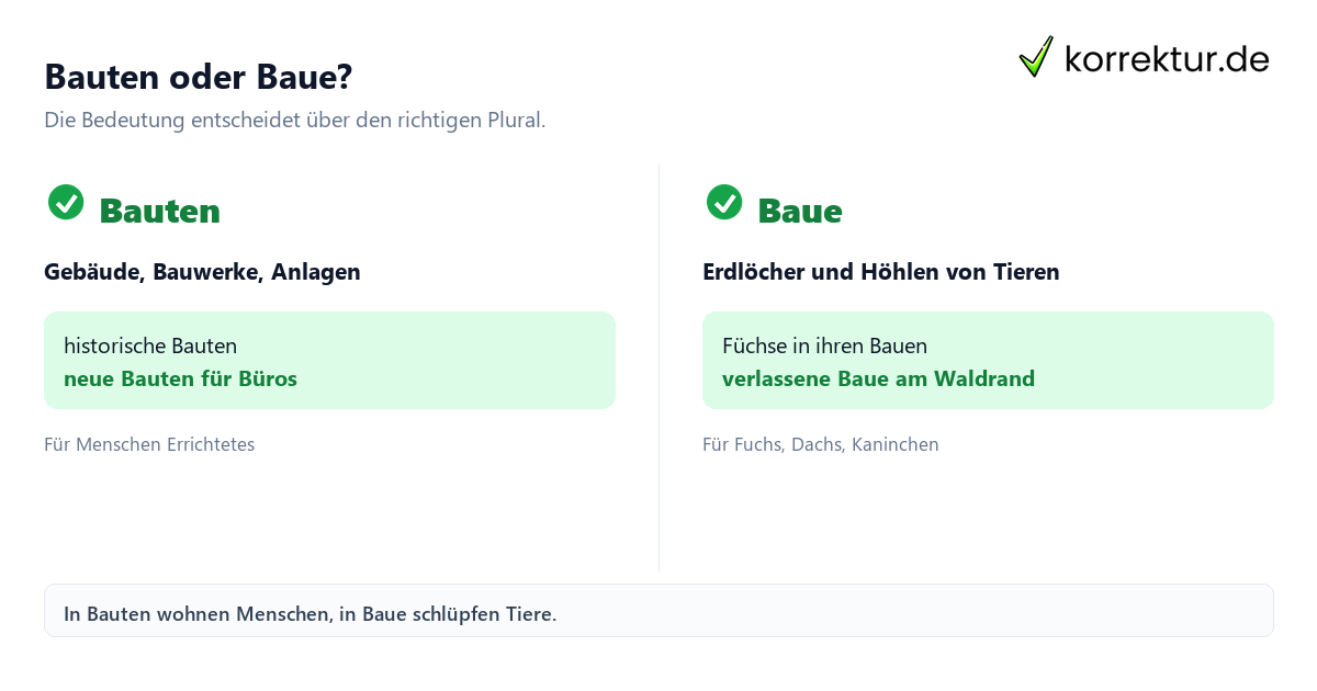 Bauten oder Baue? Plural von Bau: Bauten und Baue im Vergleich