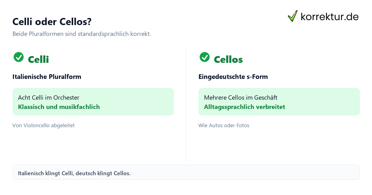 Plural von Cello: Celli und Cellos im Vergleich