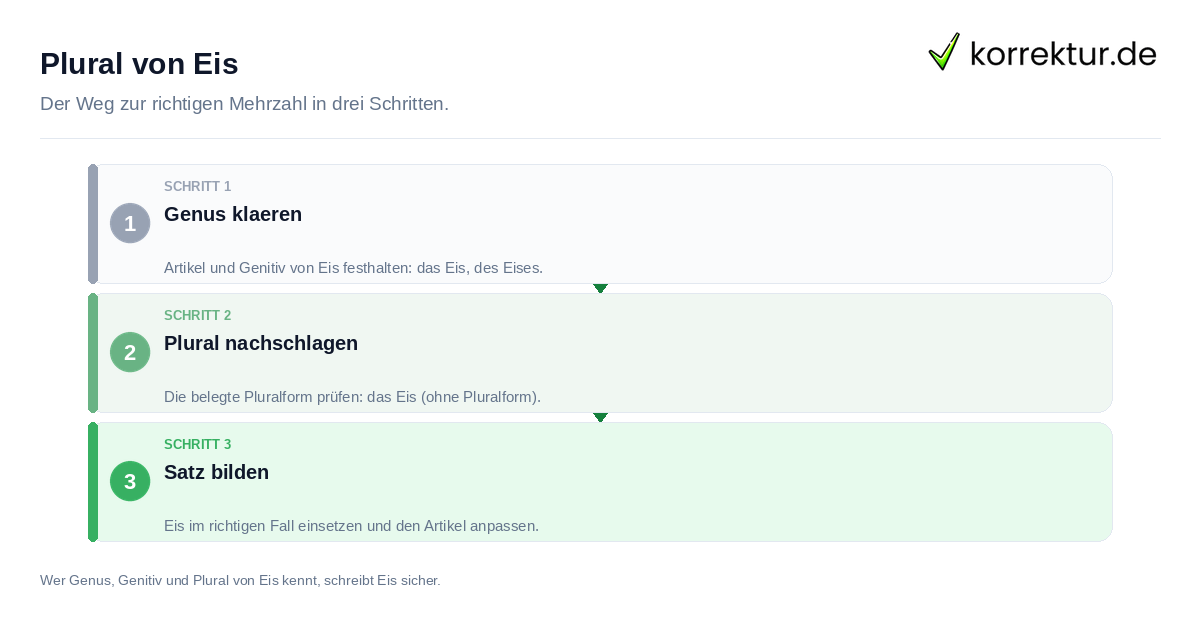 Plural von Eis Plural von Eis: der Ablauf in drei Schritten