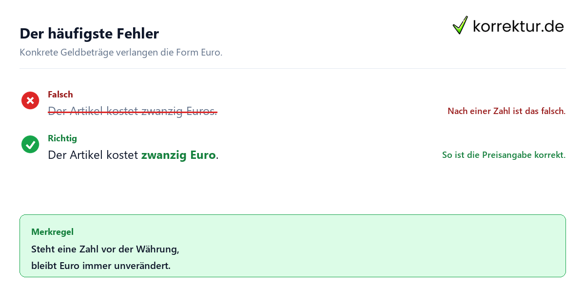 Plural von Euro Plural von Euro