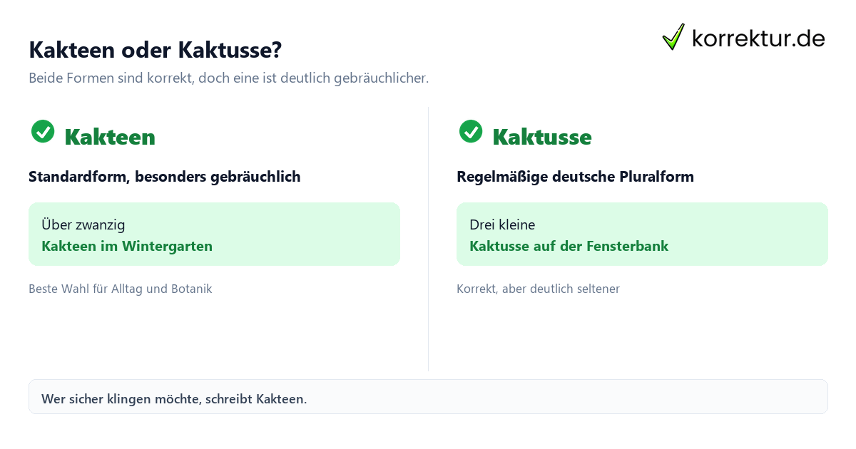 Plural von Kaktus Plural von Kaktus