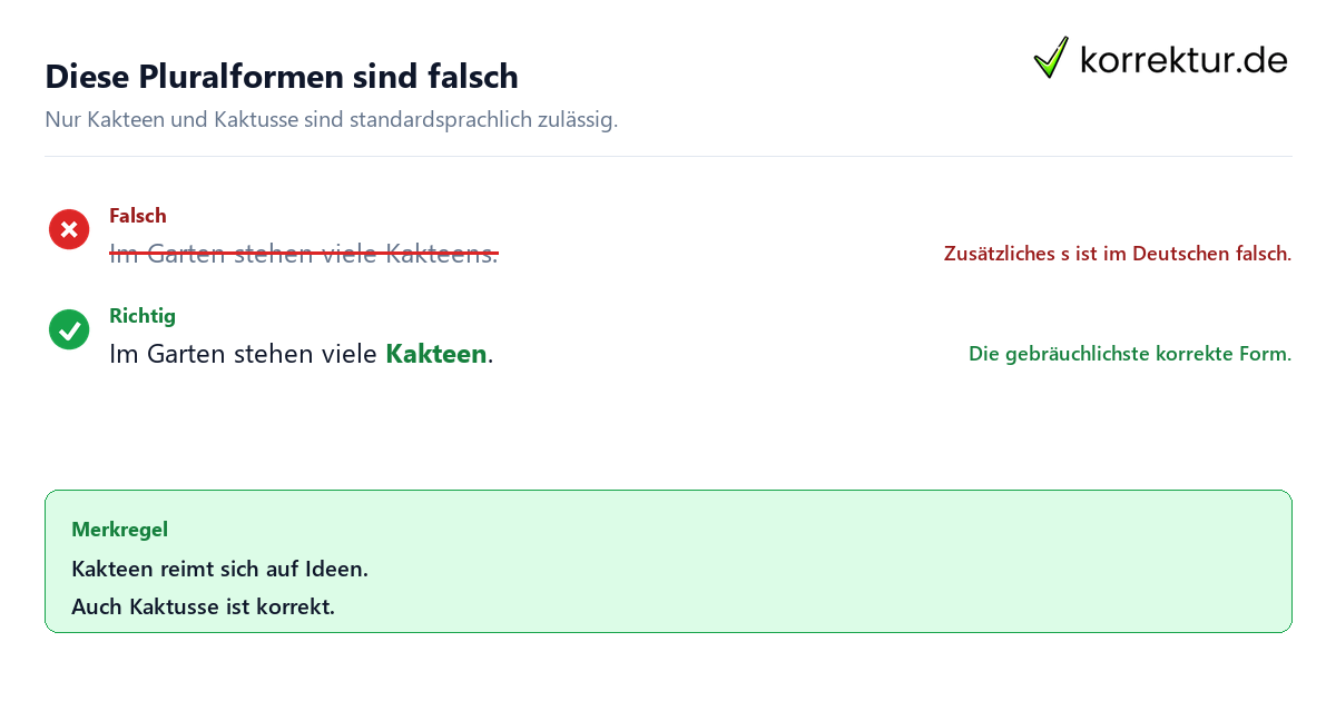 Plural von Kaktus