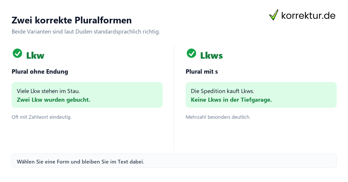 Plural von LKW