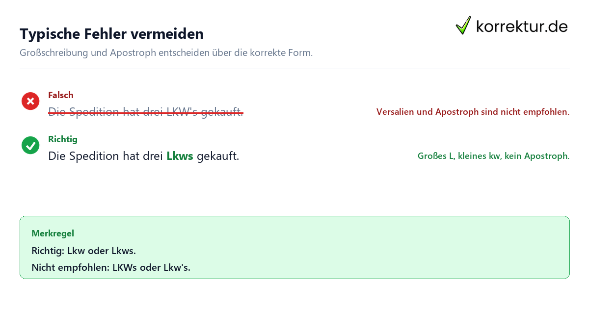 Plural von LKW Plural von LKW