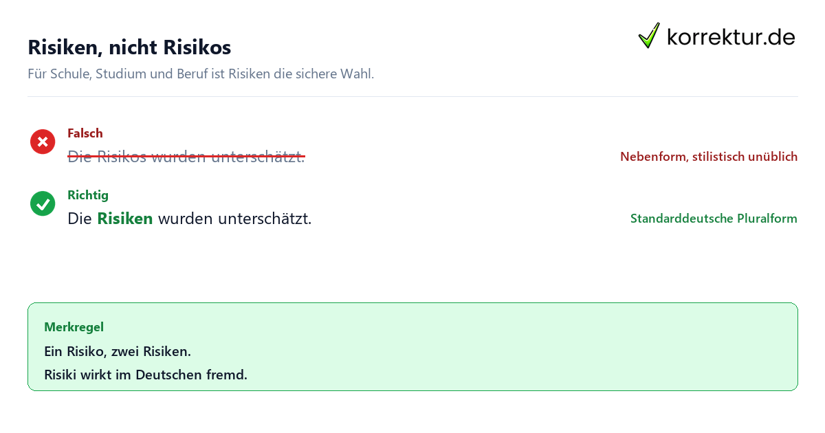 Plural von Risiko