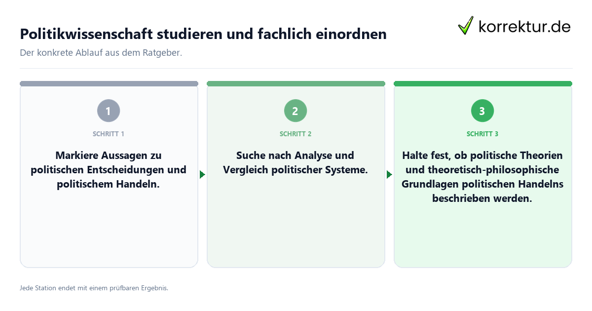 Politikwissenschaft studieren und fachlich einordnen Konkrete Schritte zu Politikwissenschaft studieren und fachlich einordnen