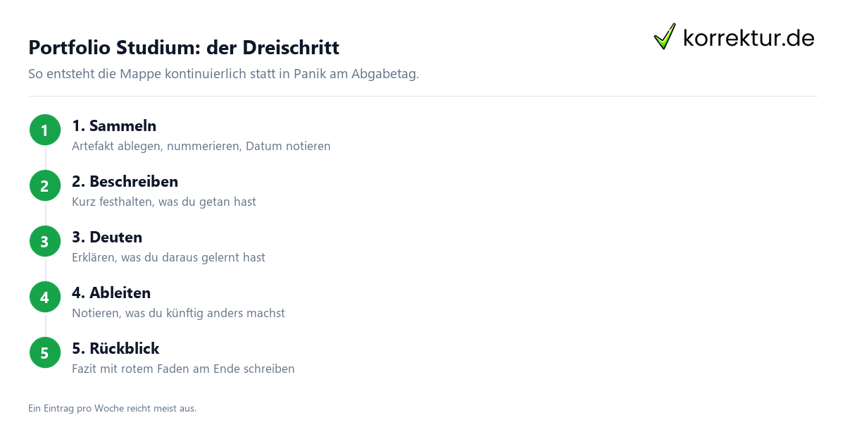 Portfolio Studium: der Dreischritt Portfolio Studium: Schritt für Schritt zur überzeugenden Reflexion