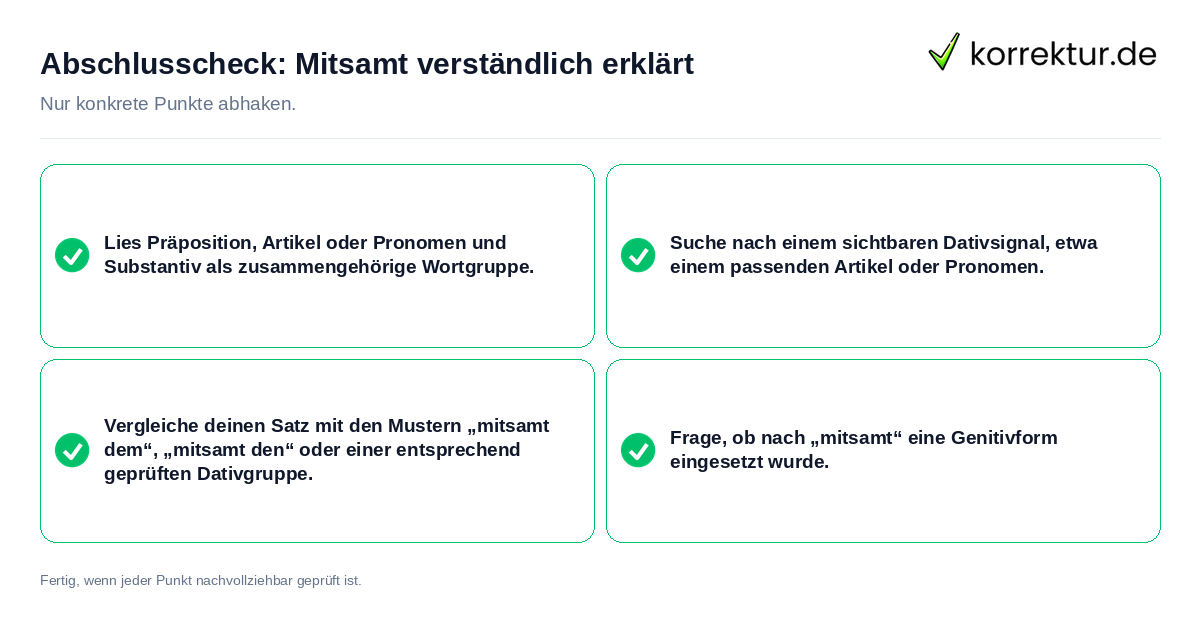Abschlusscheck: Mitsamt verständlich erklärt Konkreter Abschlusscheck zu Mitsamt verständlich erklärt