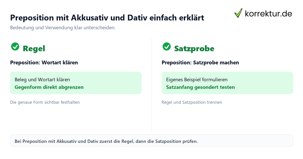Preposition mit Akkusativ und Dativ einfach erklärt