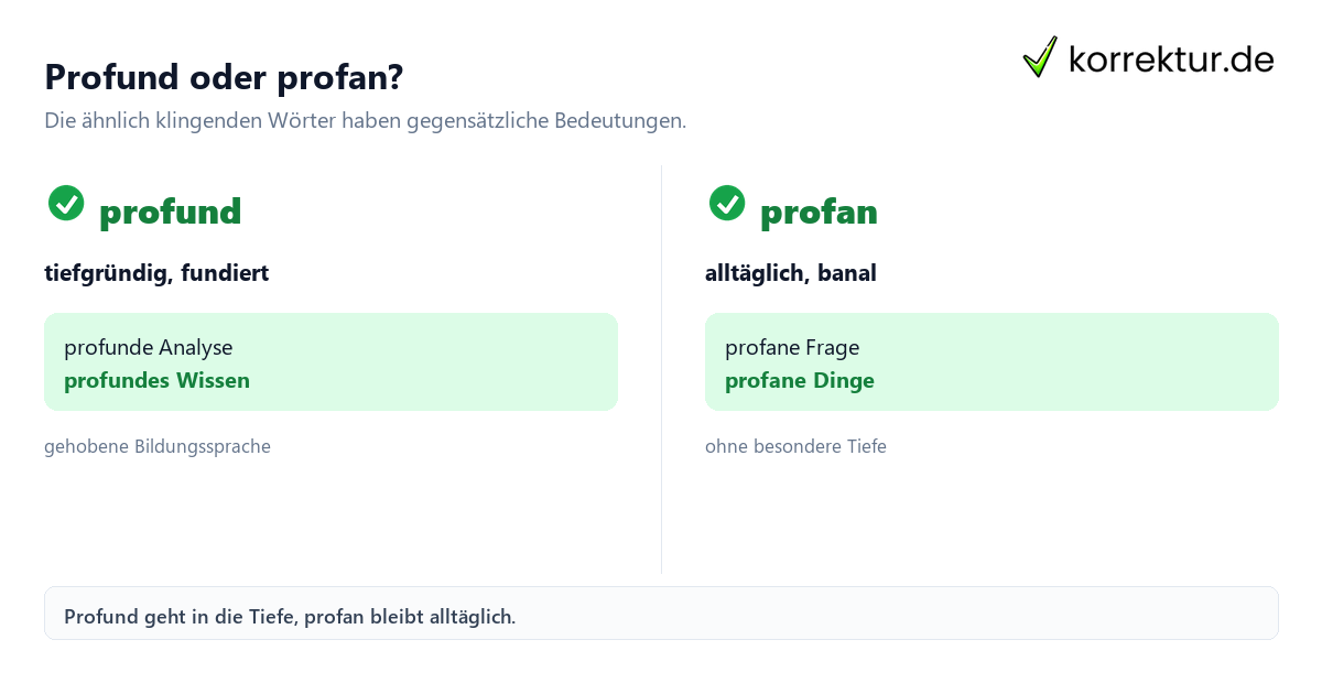 Profund oder profan? profund Bedeutung im Vergleich zu profan einfach erklärt
