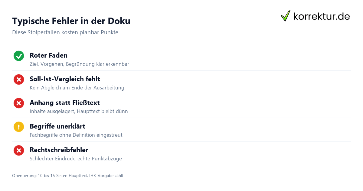 Typische Fehler in der Doku Typische Fehler bei der Projektdokumentation Bewertung vermeiden