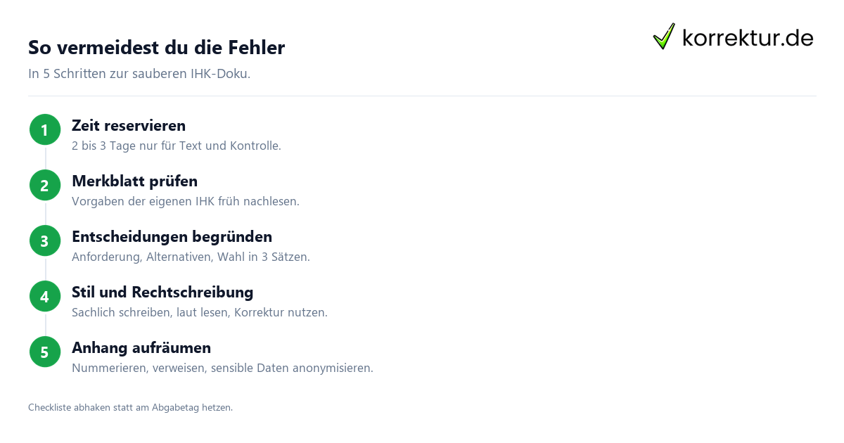 So vermeidest du die Fehler Projektdokumentation Fehler vermeiden: Ablauf für die IHK-Abgabe