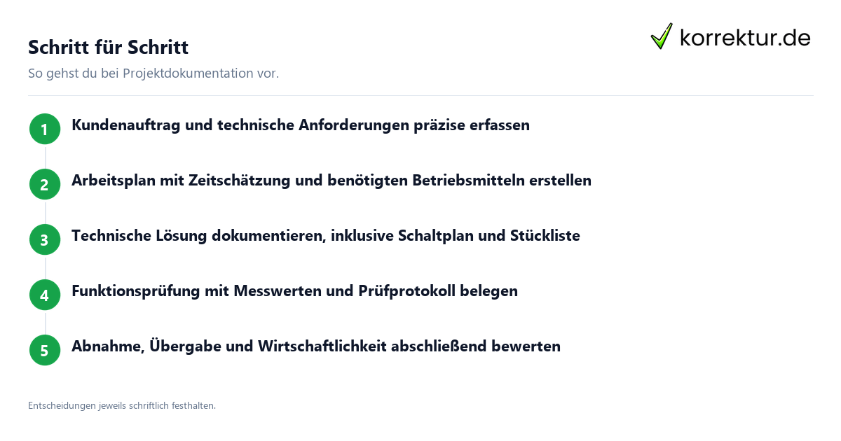Projektdokumentation im Beruf Mechatroniker erstellen: Ablauf in fünf Schritten