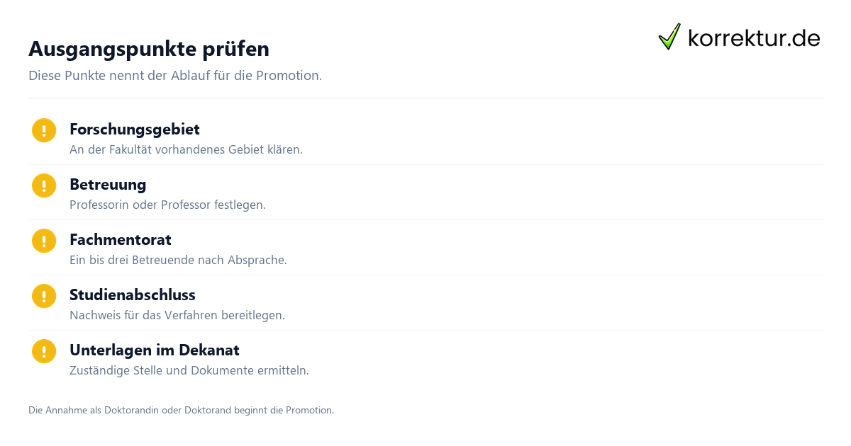 Ausgangspunkte prüfen Promotion Pharmazie verständlich eingeordnet: Ausgangspunkte prüfen
