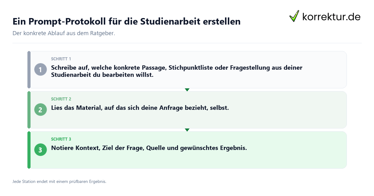 Ein Prompt-Protokoll für die Studienarbeit erstellen Konkrete Schritte zu Ein Prompt-Protokoll für die Studienarbeit erstellen