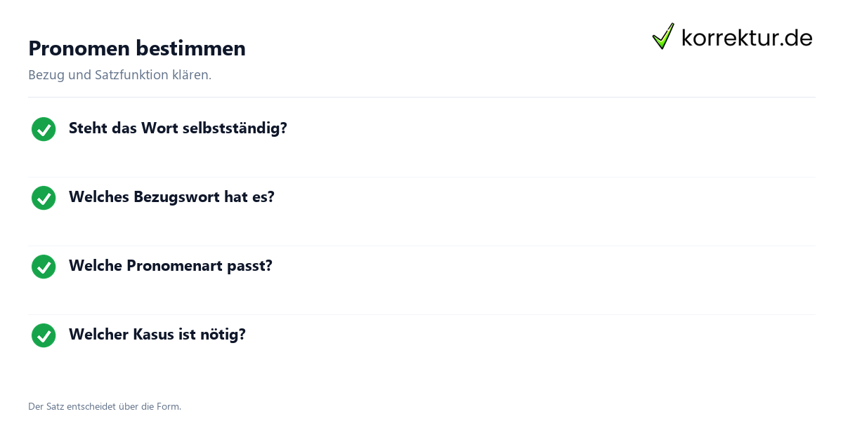 Pronomen sicher erkennen