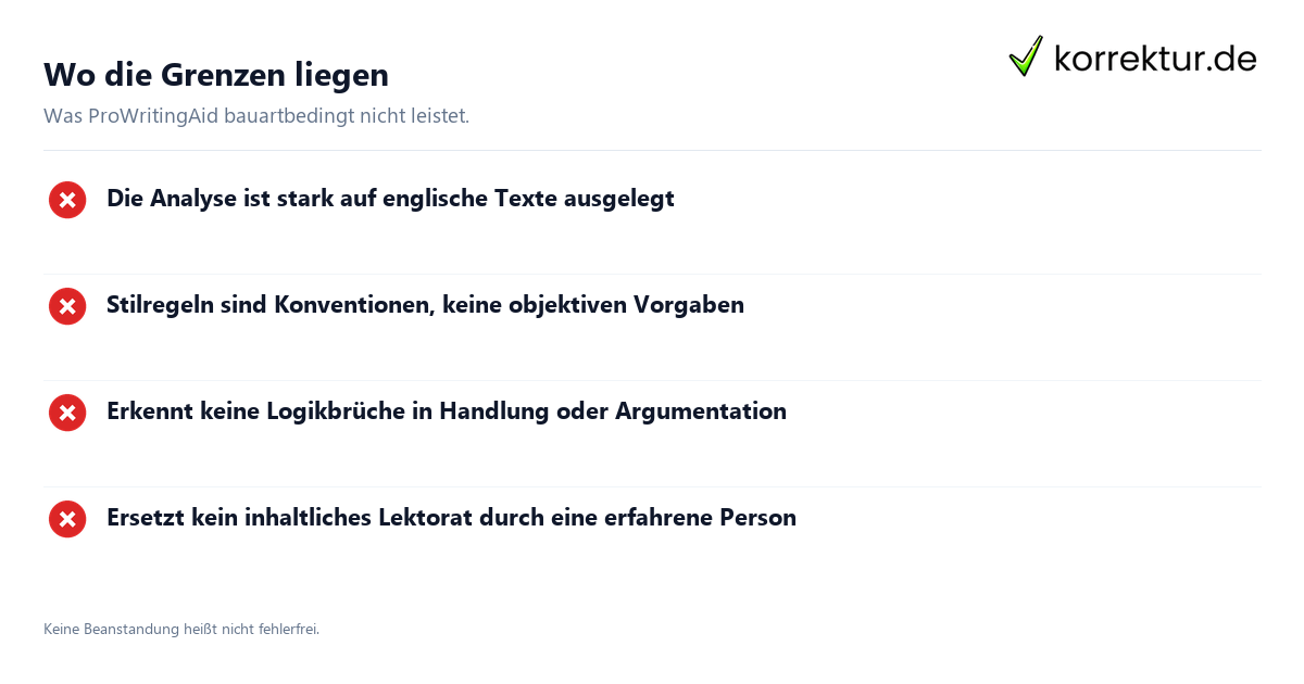 ProWritingAid im Test für schreibende Autorinnen: Grenzen im Überblick