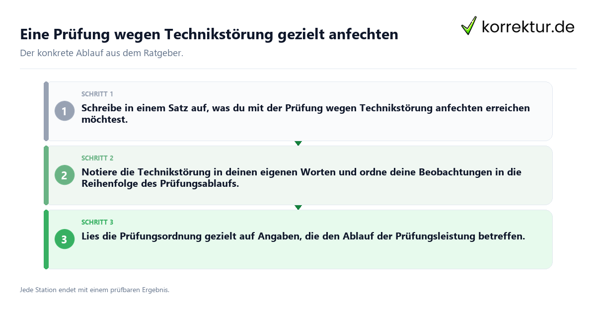 Konkrete Schritte zu Eine Prüfung wegen Technikstörung gezielt anfechten