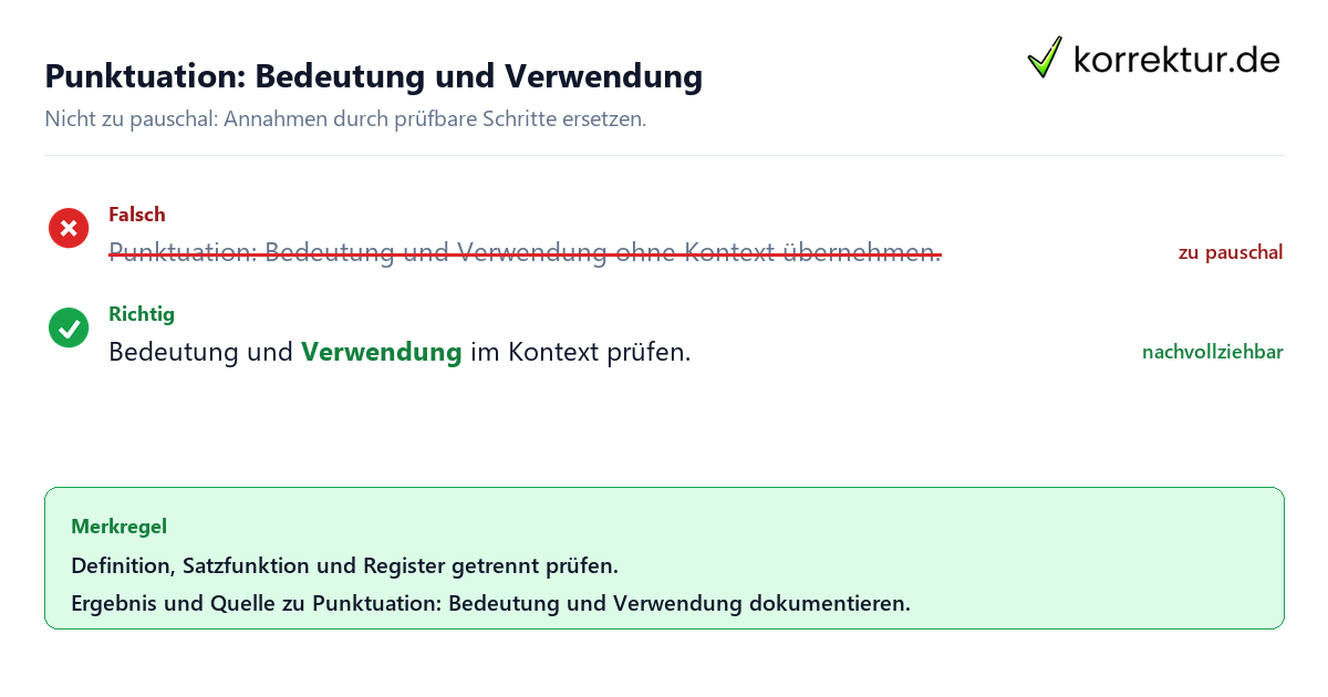 Ungeeignete und belastbare Vorgehensweise bei Punktuation: Bedeutung und Verwendung