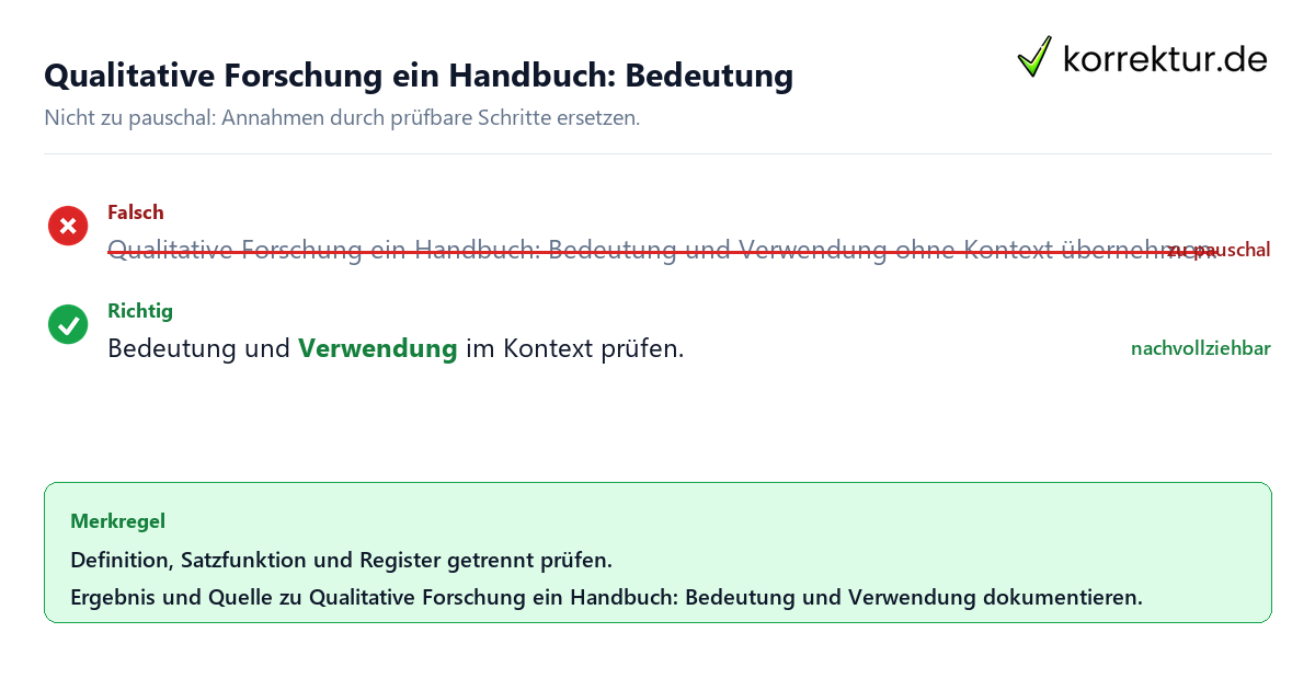 Ungeeignete und belastbare Vorgehensweise bei Qualitative Forschung ein Handbuch: Bedeutung und