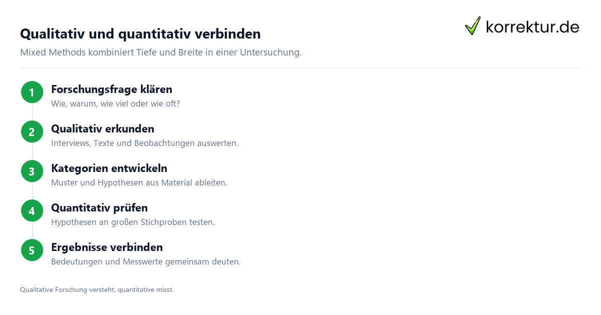 Qualitativ und quantitativ verbinden Qualitative und quantitative Ansätze unterscheiden im Mixed-Methods-Design