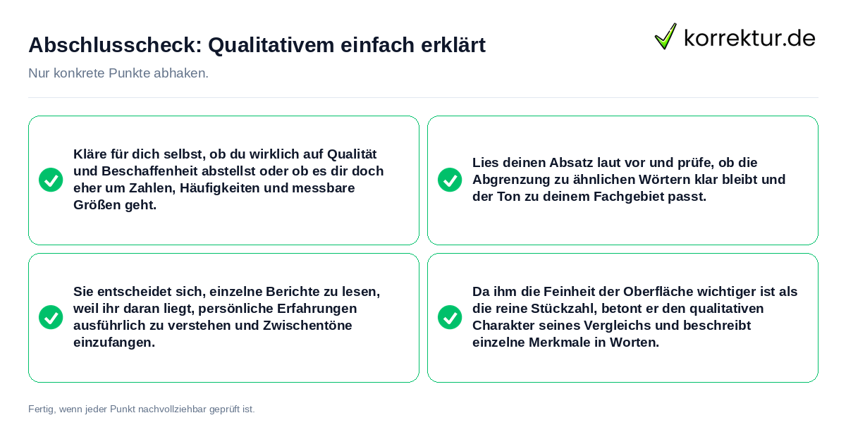 Konkreter Abschlusscheck zu Qualitativem einfach erklärt