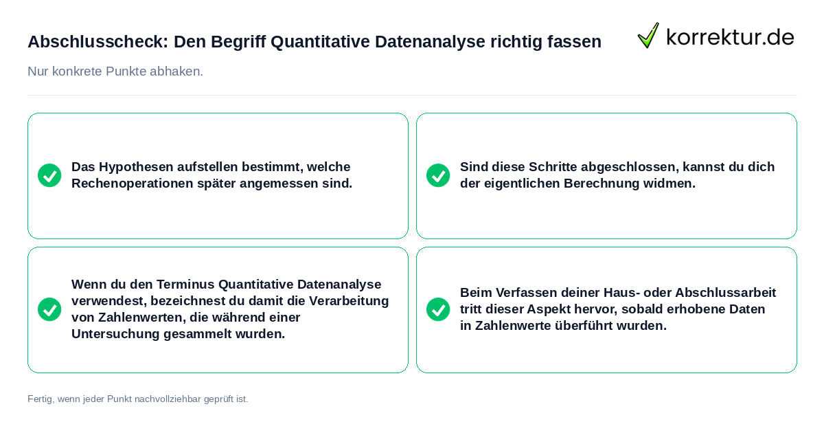 Konkreter Abschlusscheck zu Den Begriff Quantitative Datenanalyse richtig fassen