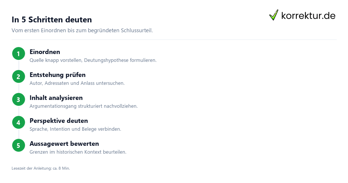 Eine historische Quelleninterpretation schlüssig schreiben: Schritte