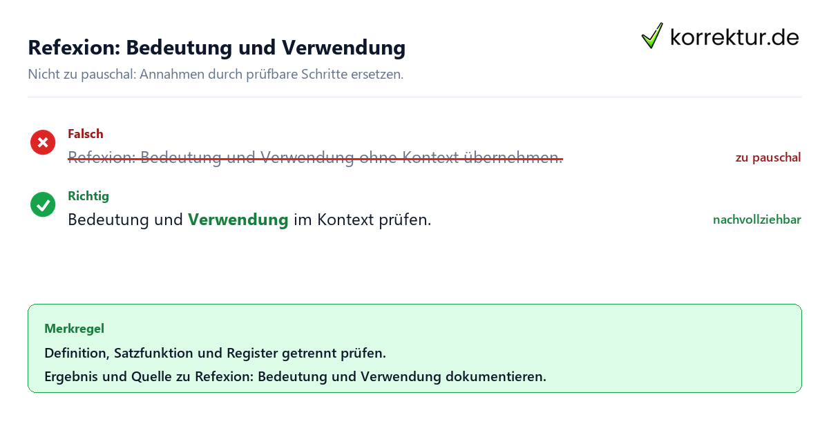 Ungeeignete und belastbare Vorgehensweise bei Refexion: Bedeutung und Verwendung