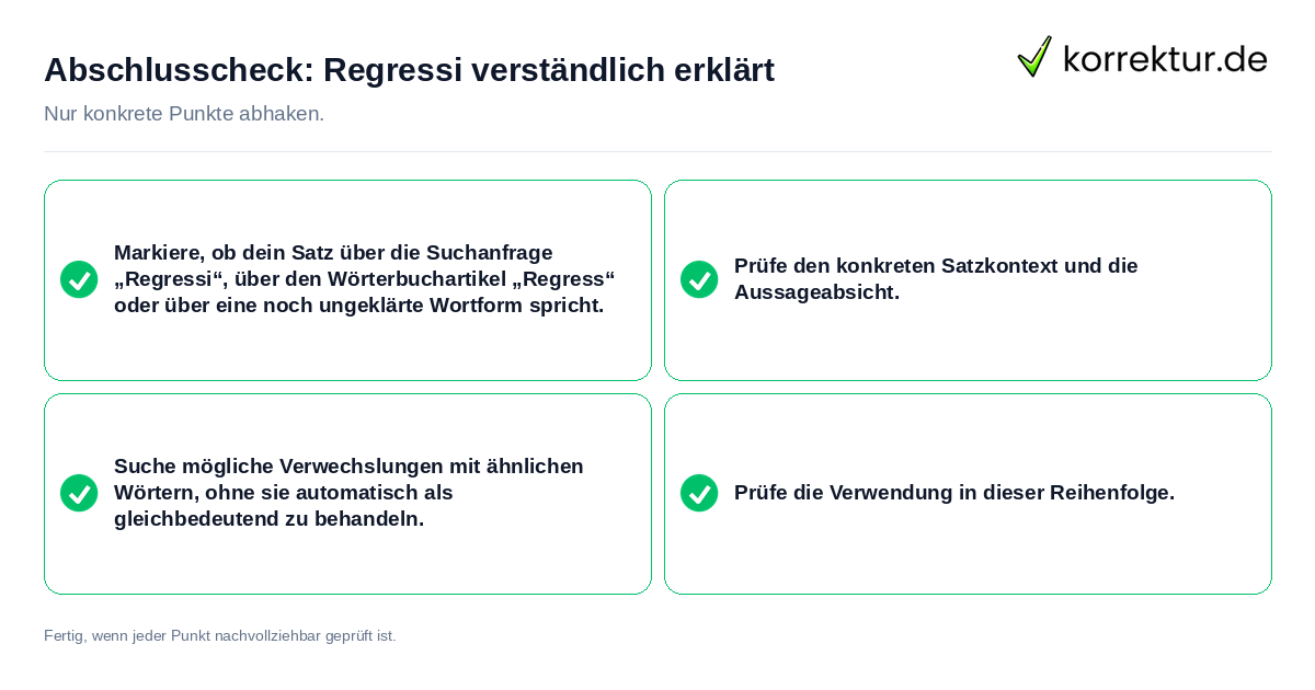 Konkreter Abschlusscheck zu Regressi verständlich erklärt