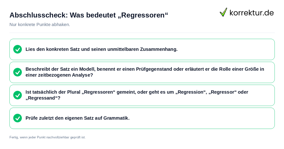 Konkreter Abschlusscheck zu Was bedeutet „Regressoren“