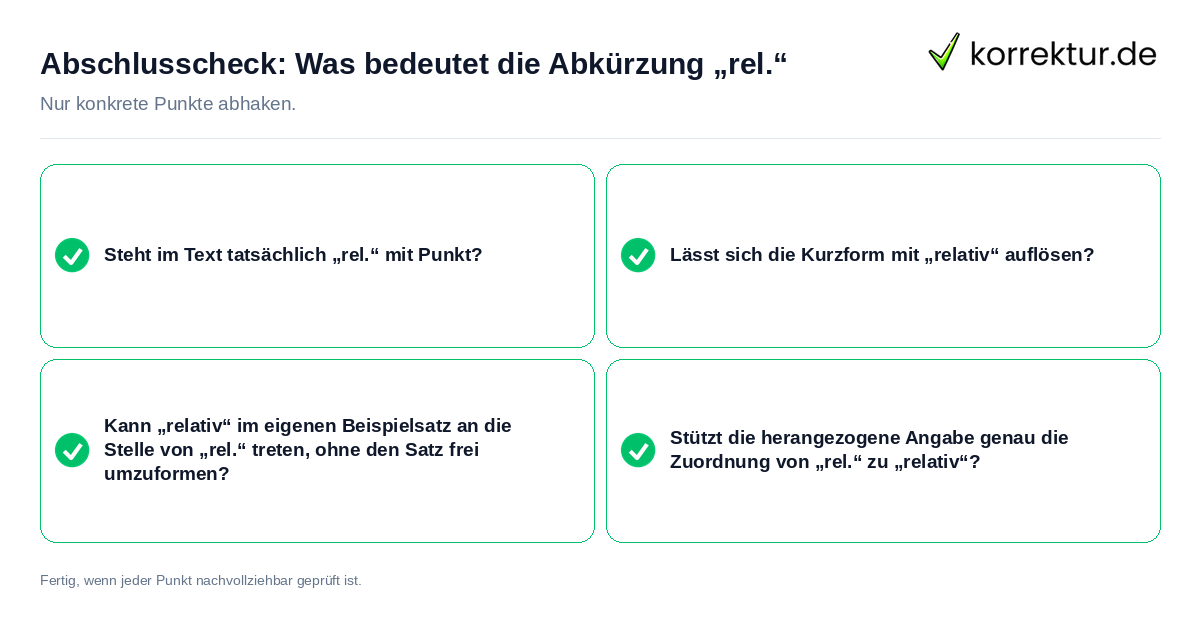 Abschlusscheck: Was bedeutet die Abkürzung „rel.“ Konkreter Abschlusscheck zu Was bedeutet die Abkürzung „rel.“