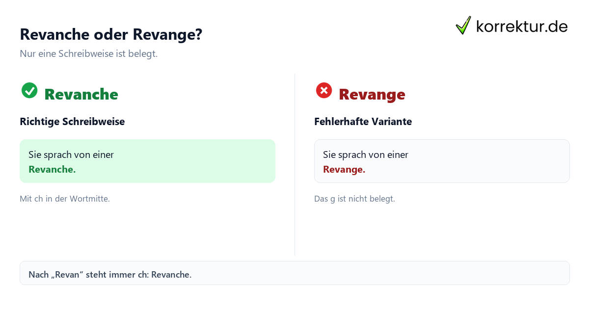 Revanche oder Revange? Die richtige Schreibweise erklärt