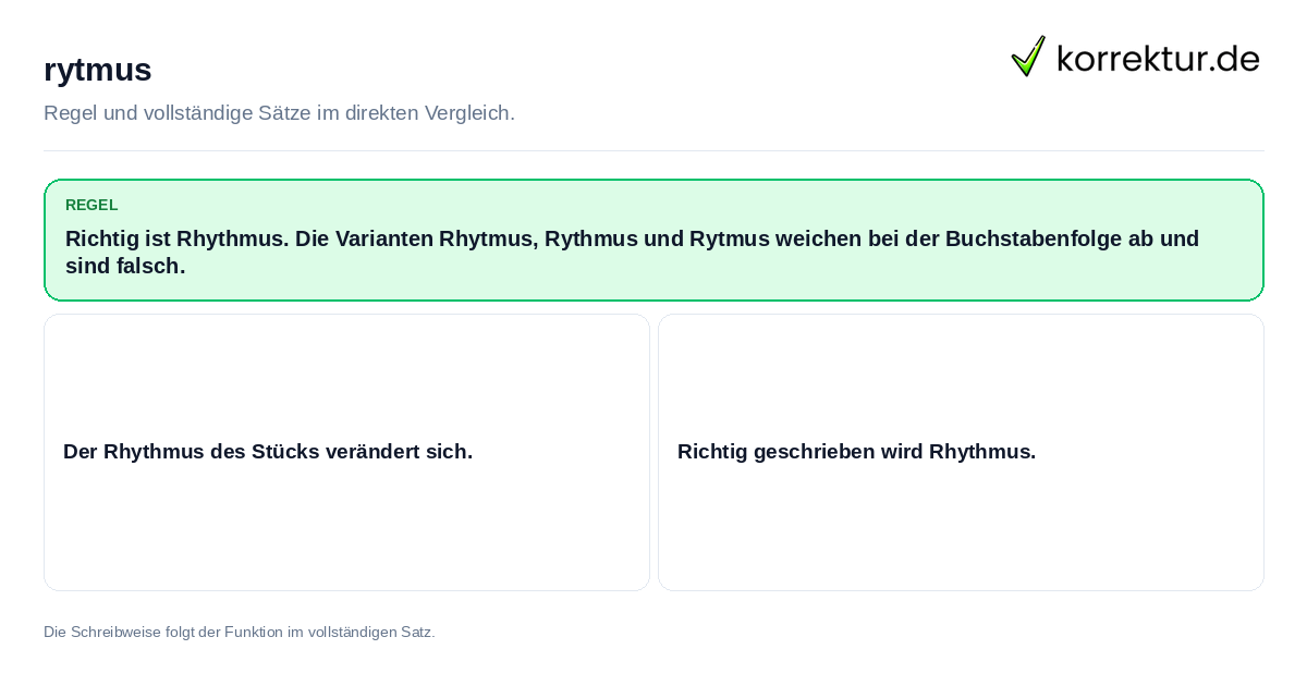rytmus Konkrete Regel und vollständige Beispielsätze zu rytmus
