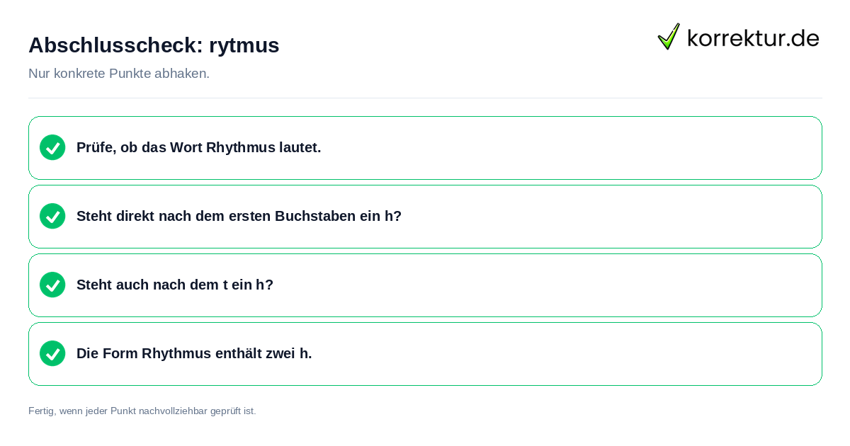Abschlusscheck: rytmus Konkreter Abschlusscheck zu rytmus