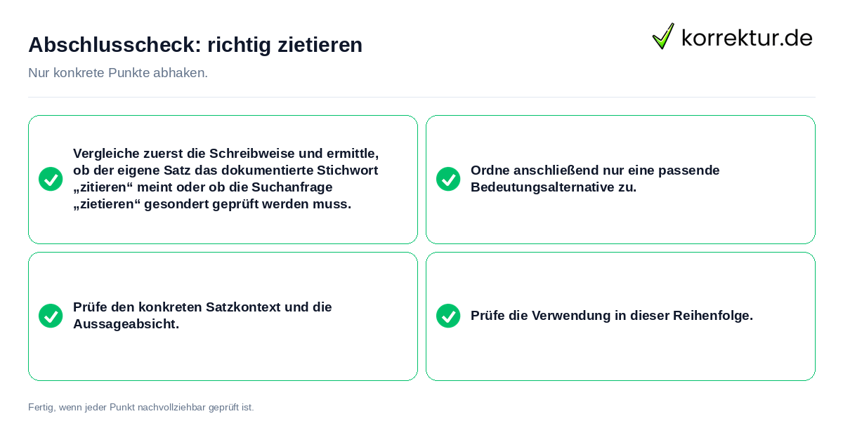 Abschlusscheck: richtig zietieren Konkreter Abschlusscheck zu richtig zietieren