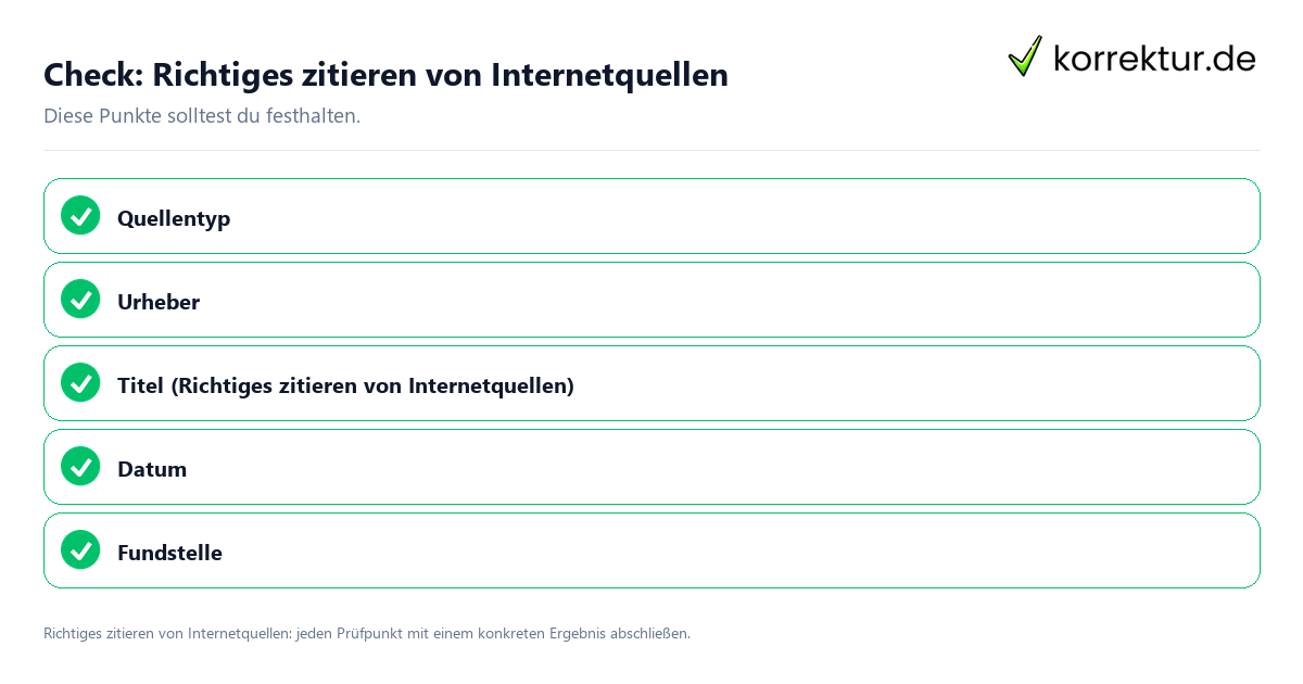 Check: Richtiges zitieren von Internetquellen Richtiges zitieren von Internetquellen mit einer themenspezifischen Checkliste