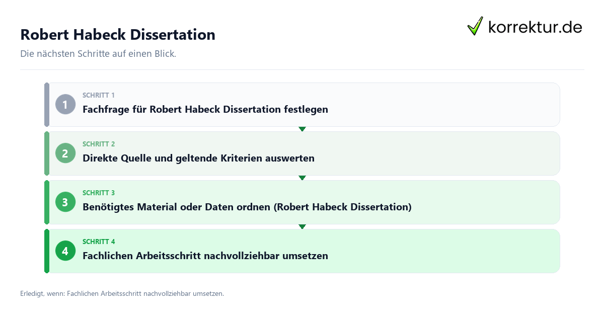 Robert Habeck Dissertation mit einem Ablauf aus Prüfung, Kontakt und Dokumentation